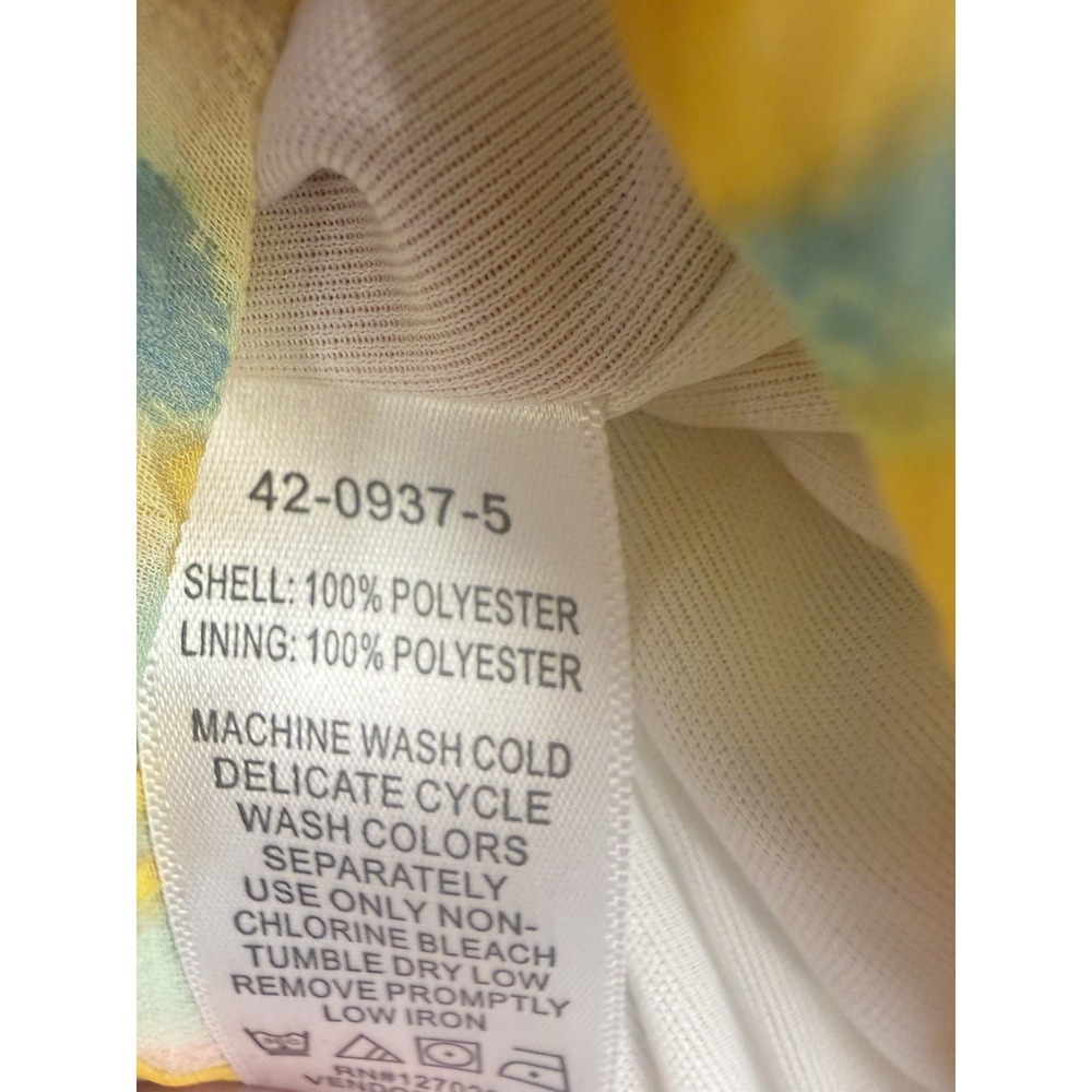 Chadwicks Womens Size 10 Yellow Floral Sleeveless Blouse Twist Neck Lined Top - Picture 5 of 6